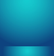 Empty blue studio room Backdrop. Light interior with copyspace f