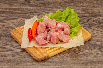 Raw pork meat for cooking