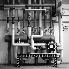 industrial pipes form a fantastic graphic pattern