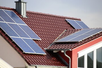 Single family house with solar system or photovoltaic system
