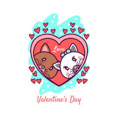 cat couple love valentine day
