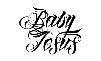 Fototapeta premium Baby Jesus, Christian Faith, Typography for print or use as poster, card, flyer or T Shirt