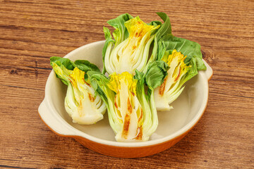 Vegan Grilled bok choy salad