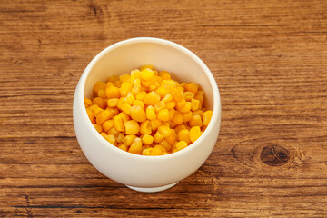 Sweet corn seeds in the bowl