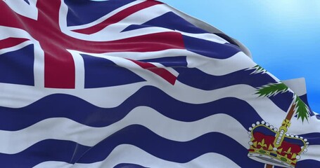 Seamless loop of British Indian Ocean Territory flag.	