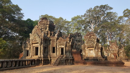 Fototapeta na wymiar Cambodia. Chau Say Tevoda temple. The Hindu temple was built in the 12th century. Siem Reap city. Siem Reap province.
