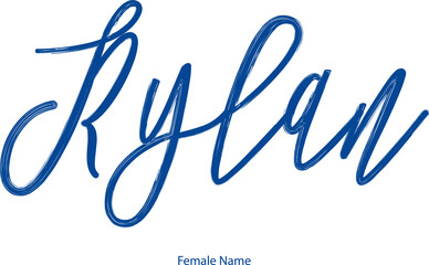 Fototapeta na wymiar Rylan Female name - in Stylish Lettering Cursive Typography Text