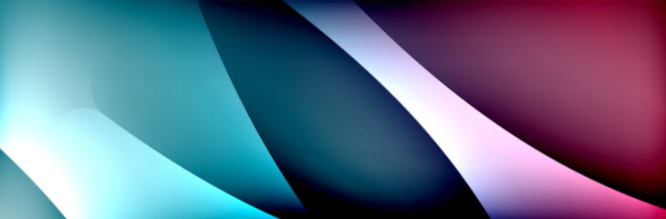Fluid gradient neon color waves, vector abstract background