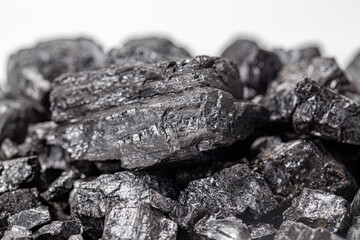 raw coal isolated in white background
