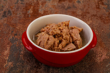 Canned tuna fillet for salad