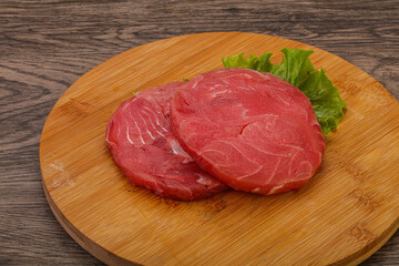 Raw tuna steak for grill