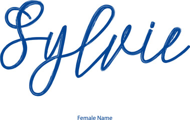 Fototapeta na wymiar Sylvie Woman's name. Hand drawn lettering. Vector Typography Text