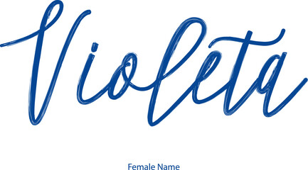 Fototapeta na wymiar Violeta Woman's name. Hand drawn lettering. Vector Typography Text