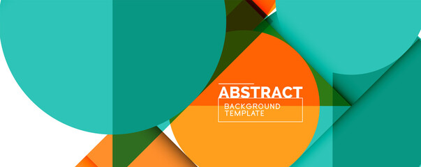 Simple circles and triangles abstract background. Vector illustration for covers, banners, flyers and posters and other designs