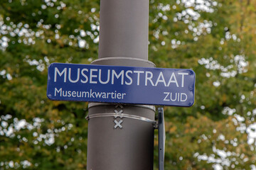 Street Sign Museumstraat At Amsterdam The Netherlands 2019
