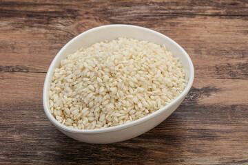 Raw arborio rice for Risotto