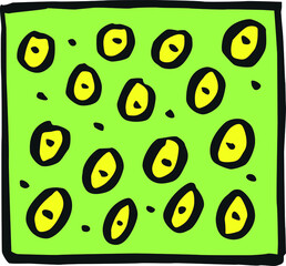 Fototapeta premium Cloth with dots original simple hand drawing converted to vector and colored 