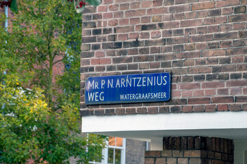 Street Sign Mr. P.N. Arntzeniusweg Street At Amsterdam The Netherlands 2018