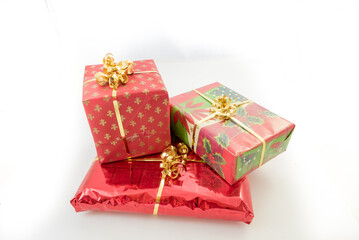 Christmas presents with white background