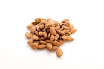 Almonds with white background