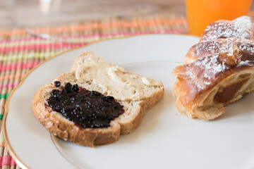 Croissant stuffed breakfast