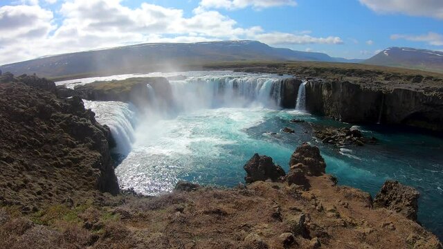 Godafoss, Waterfall of the Gods in the Myvatn district in Iceland