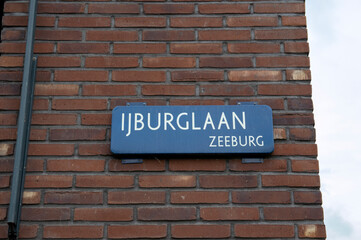 Fototapeta na wymiar Street Sign IJburglaan At Amsterdam The Netherlands 2019