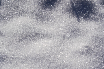 Texture and Background of snow in winter sunny day