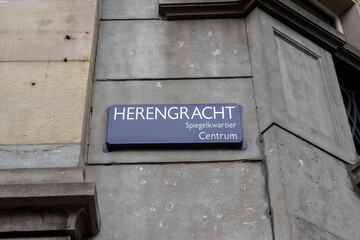 Street Sign Herengracht At Amsterdam The Netherlands 2020