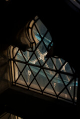 A strut of tower bridge of London seen from inside of the tower