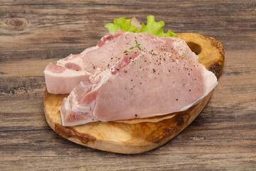 Raw pork meat steak for grill