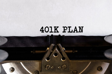 Vintage typewriter with typed text - 401K PLAN