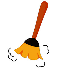 Vector illustration of a feather duster cleaning the dust