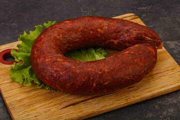 Krakowska sausage over the board