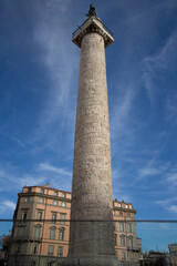 Trajan's Column(Colonna Traiana)is a Roman triumphal column in Rome,Italy.Completed in AD113.The most famous is spiral bas relief, which artistically represents the wars between the Romans and Dacians