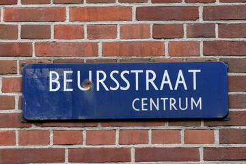 Street Sign Beursstraat At Amsterdam The Netherlands 2020