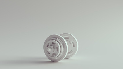 White Dumbbell 3d illustration 3d render