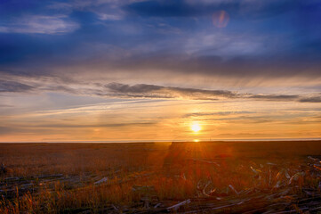 Beautiful HDR sunset landscape