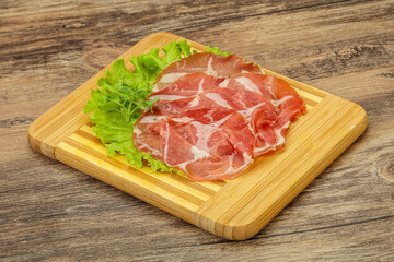 Smoked pork neck slices snack