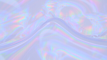 Abstract digital fabric. Sci-fi background.  Holographic neon foil. 3D illustration