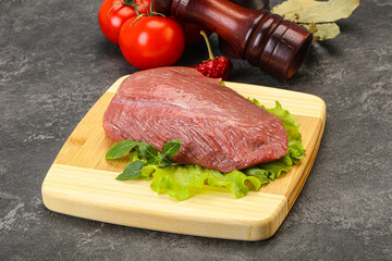 Raw beef piece for cooking