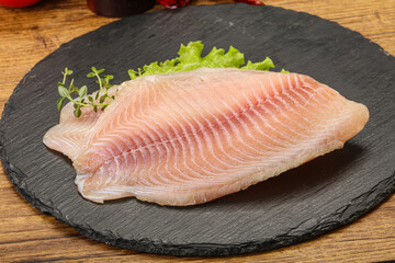 Raw tilapia fish for cooking