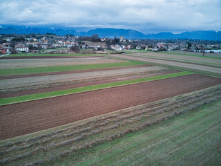 Obraz premium Geometries of nature and man. View from above.