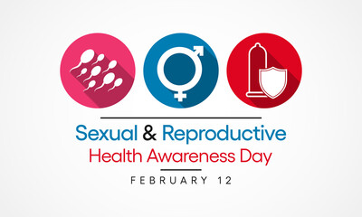 Vector illustration on the theme of Sexual and Reproductive health awareness day observed each year  on February 12 Highlighting Sexuality and sexual health are vital to wellbeing throughout our lives