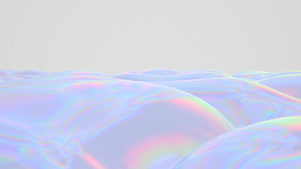 Abstract digital fabric. Sci-fi background.  Holographic neon foil. 3D illustration