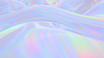 Abstract digital fabric. Sci-fi background.  Holographic neon foil. 3D illustration