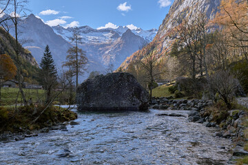 Autumn foliage in the mountain landscape