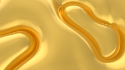 Beautiful Gold satin or silk background. Gold digital fabric background. Gold texture. 3d rendering