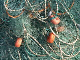 Modern plastic fishing net - detail texture 