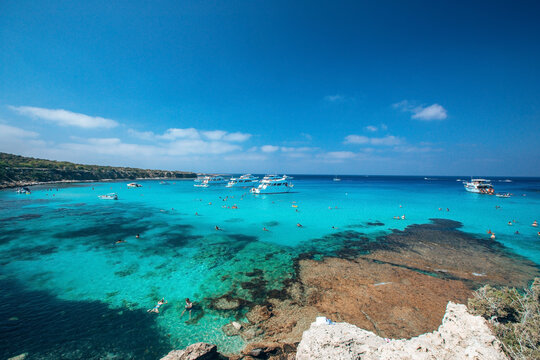 Blue Lagoon. Fontana Amoroza also know as Blue lagoon, in Latchi, Paphos, Cyprus, the most popular bay on island